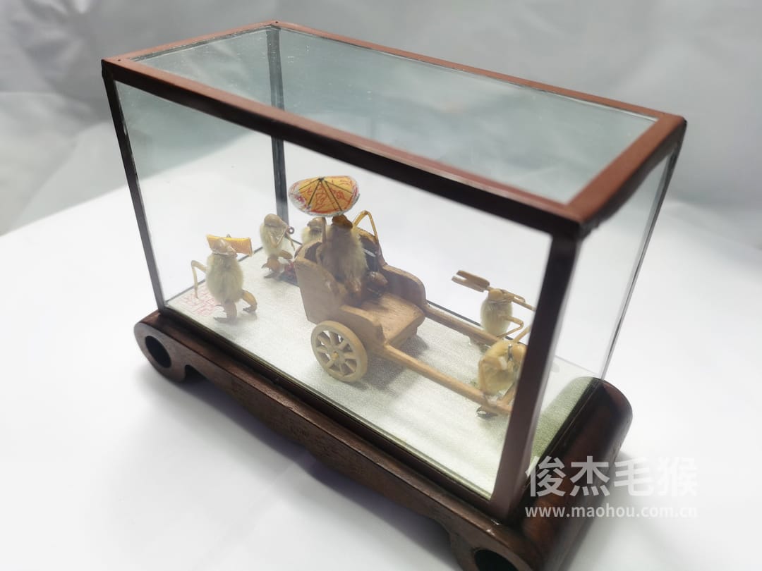拉洋车（一）_中型北京毛猴作品_红木木托+方形玻璃罩3.jpg