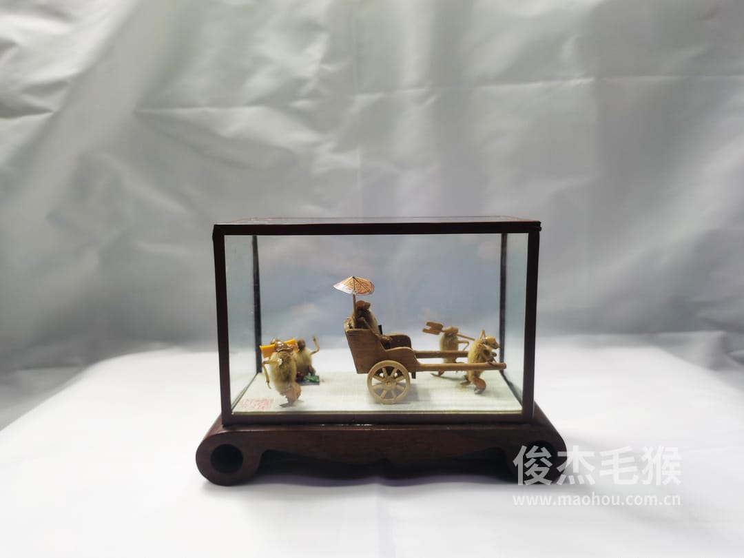 拉洋车（一）_中型北京毛猴作品_红木木托+方形玻璃罩5.jpg
