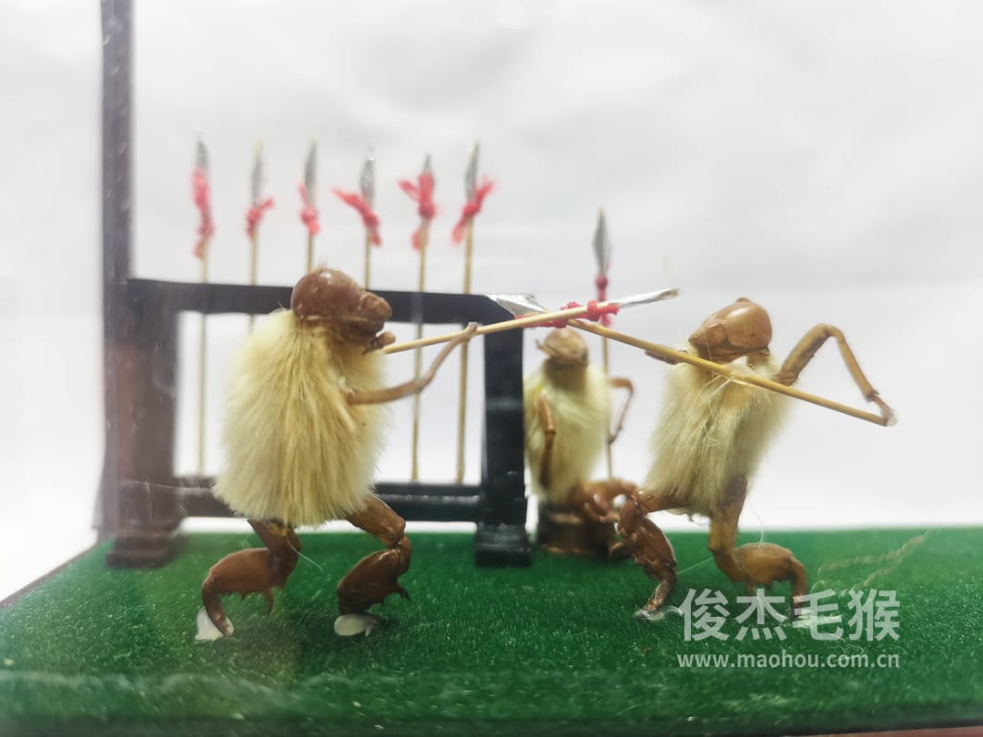 练武_中型北京毛猴作品_红木木托+方形玻璃罩3.jpg