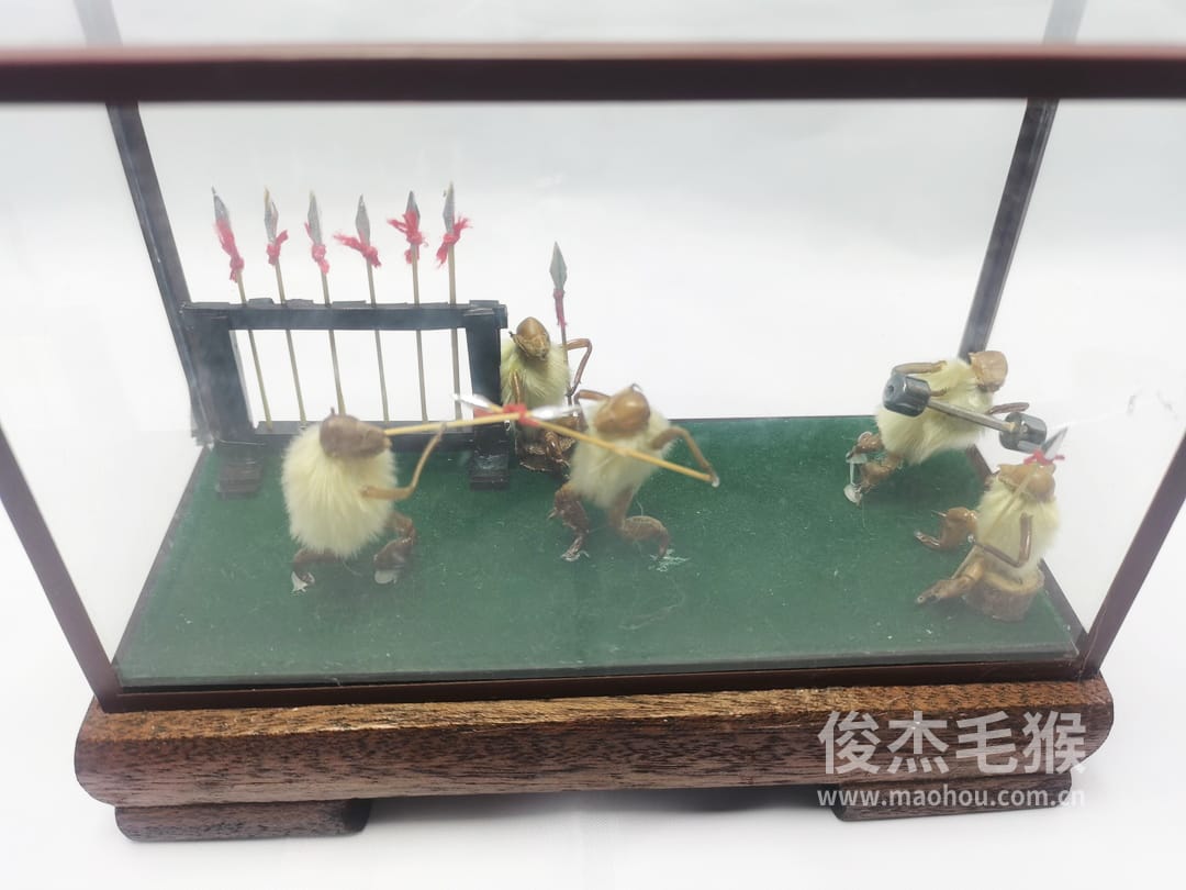 练武_中型北京毛猴作品_红木木托+方形玻璃罩4.jpg