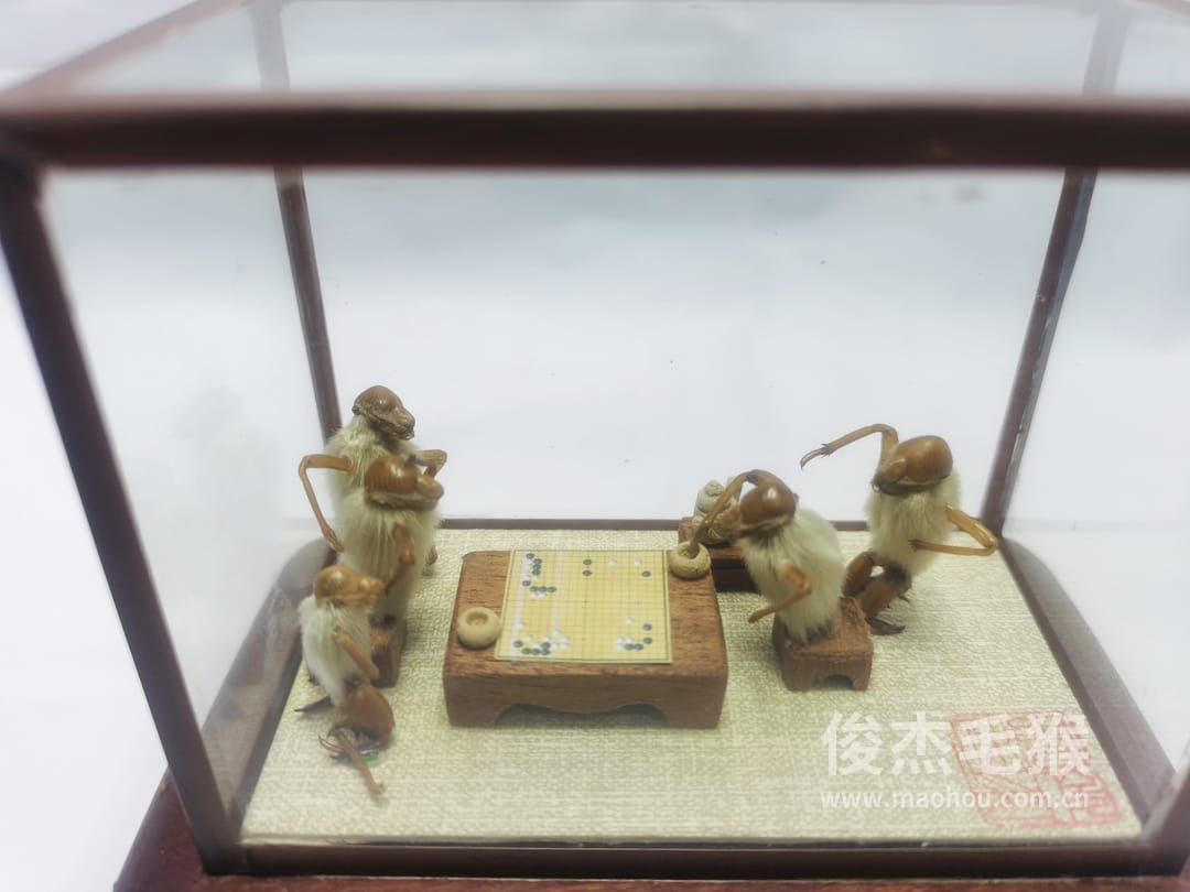下围棋_小型北京毛猴作品_红木木托+方形玻璃罩5.jpg